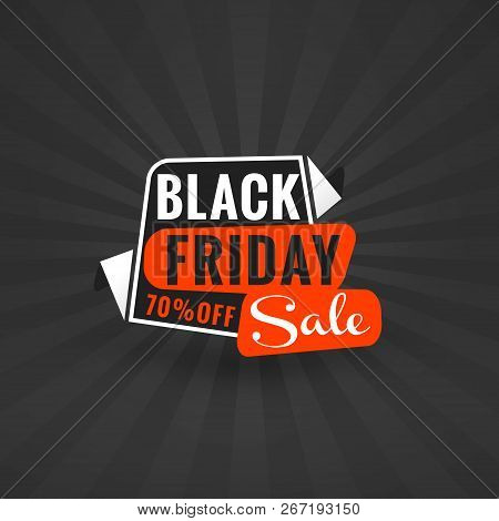 Black Friday Sale Sticker. Discount Banner. Special Offer Sale Tag. Red And Black Color Theme. Vecto