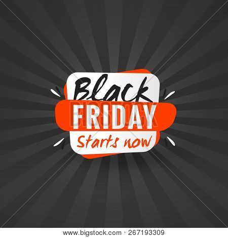 Black Friday Sale Sticker. Discount Banner. Special Offer Sale Tag. Red And Black Color Theme. Vecto