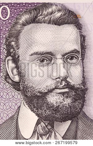 Carl Robert Jakobson Portrait From Estonian Money
