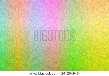 Illustration Of Green, Yellow And Red Impressionist Pointlilism Horizontal Background Digitally Gene