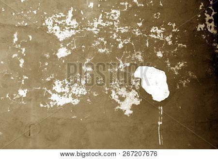 Craked Weathered Cement Wall Texture In Brown Tone. Abstract Background And Texture For Design.