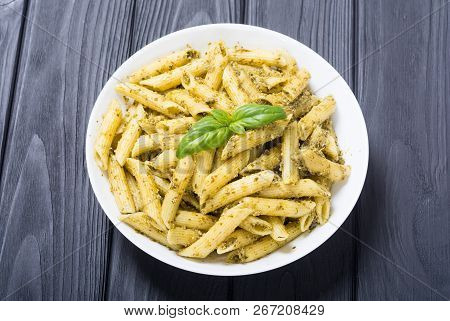 Italian Penne Pasta With Sauce Pesto