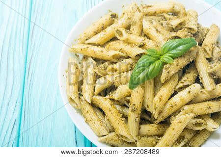Italian Penne Pasta With Sauce Pesto