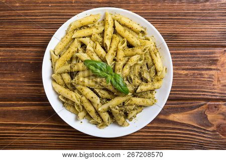 Italian Penne Pasta With Sauce Pesto