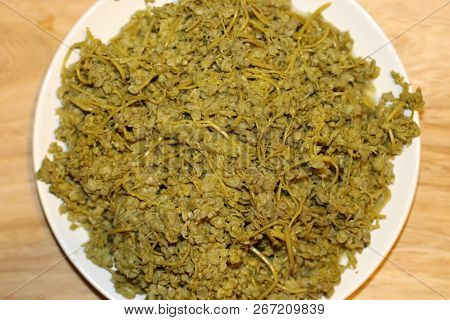 Appetizer Jonjoli On White Plate From Georgian Cuisine