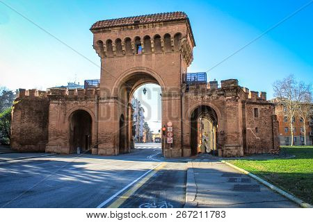 Porta Saragozza Built In The Xiii Century In Bologna.