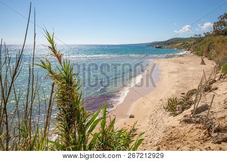 Landscape Of Idyllic Wild Beach Punta Paloma In Cadiz