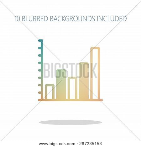 Finance Grapgic, Grow. Colorful Logo Concept With Simple Shadow On White. 10 Different Blurred Backg