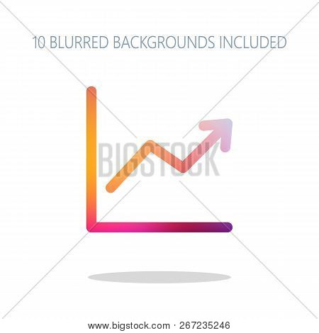 Finance Grapgic, Grow. Colorful Logo Concept With Simple Shadow On White. 10 Different Blurred Backg