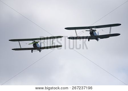 Soviet Single-engine Biplane Policarpov Po-2 Or U-2 At An Air Show In Mochishche