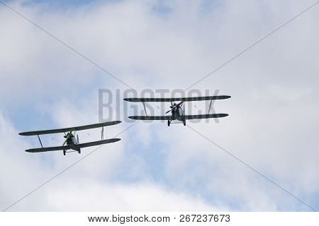 Soviet Single-engine Biplane Policarpov Po-2 Or U-2 At An Air Show In Mochishche