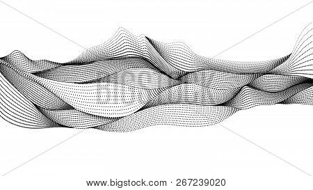 Vector Wave Stripe Dotted Line Abstract Background