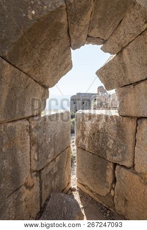 View Of The Corner Tower From The Destroyed Loophole Of The Round Tower In Nimrod Fortress Located I