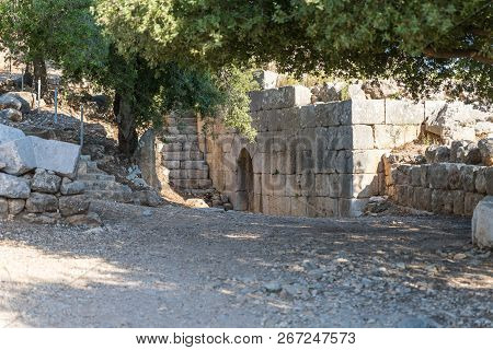 Inner Courtyard Of Nimrod Fortress Located In Upper Galilee In Northern Israel On The Border With Le