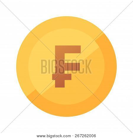 Vector Icon Of French Franc Isolated On White