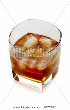 Whiskey And Ice In A Glass