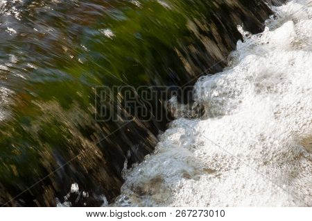 Waterfalls In Summer. Clear And Fresh Water Are Falling Down. Tints Of Green And White. Fotography M