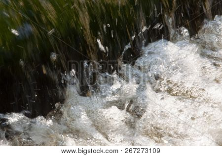 Waterfalls In Summer. Clear And Fresh Water Are Falling Down. Tints Of Green And White. Fotography M