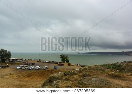 Kerch, Crimea, Russia-september 07, 2018: View From Mithridat Mountain To The Ice-free Kerch Bay On 