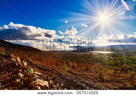 Landscape Pollution Of The Environment Emission Of Industrial Plant, Karabash City Russia