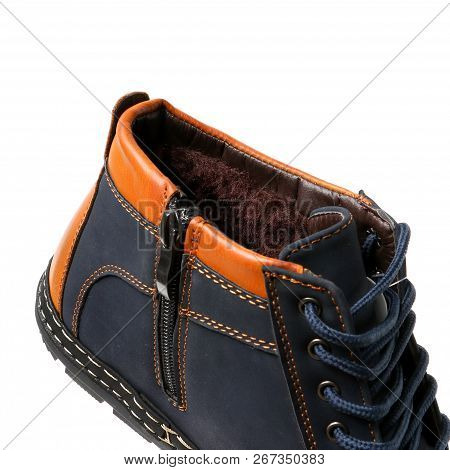 Stylish Causal Man Shoe On White Background.