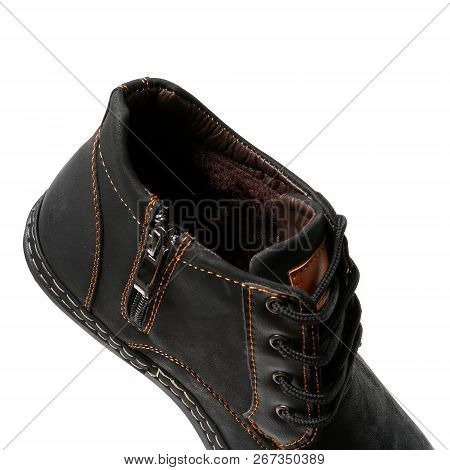Stylish Causal Man Shoe On White Background.