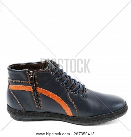 Stylish Causal Man Shoe On White Background.