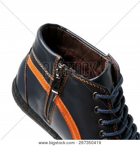 Stylish Causal Man Shoe On White Background.