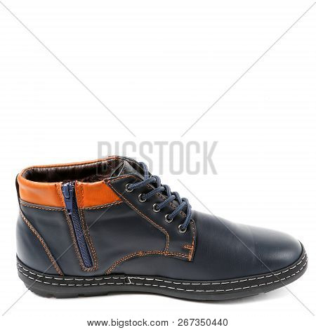 Stylish Causal Man Shoe On White Background.