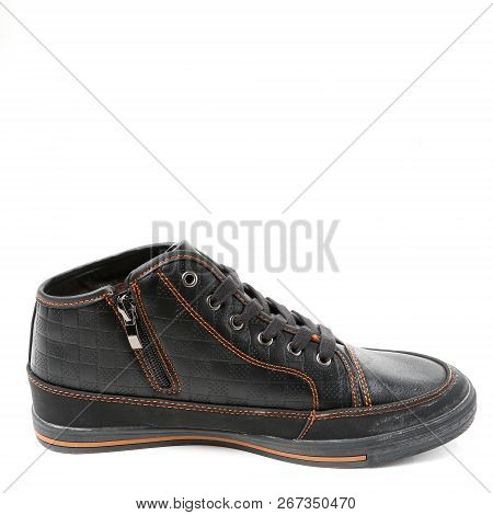 Stylish Causal Man Shoe On White Background.