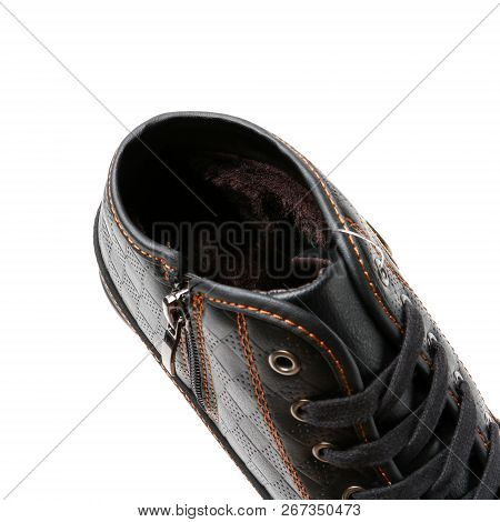 Stylish Causal Man Shoe On White Background.