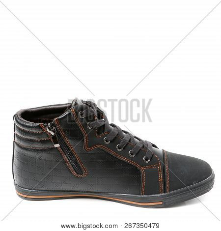 Stylish Causal Man Shoe On White Background.