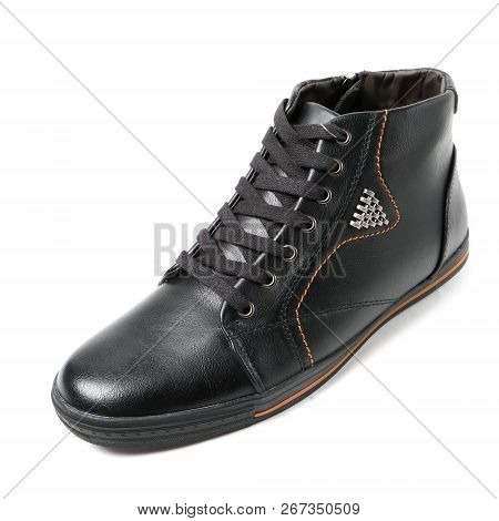 Stylish Causal Man Shoe On White Background.