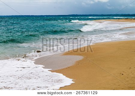 Beach At Isla Zapatilla Island, Part Of Bocas Del Toro Archipelago, Panama