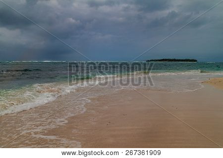 Beach At Isla Zapatilla Island, Part Of Bocas Del Toro Archipelago, Panama