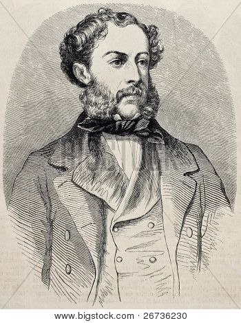Gamle graveret portræt af Pince Richard Clement af Metternich, østrigske ambassadør i Paris. Oprindelige