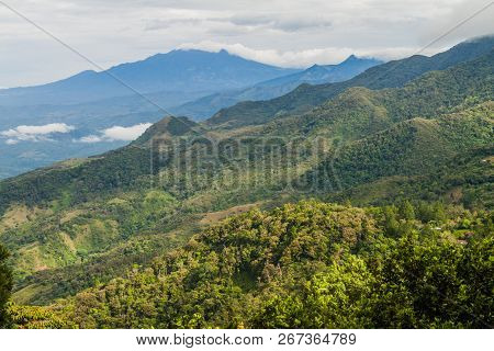 View Of Mountains In Panama, Baru Volcano In The Background