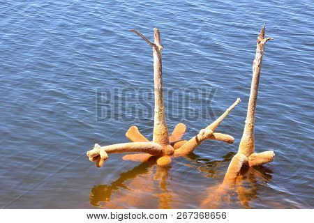 Copper Red Polluted Lake Mine In Gossan Cobre Huelva Spain
