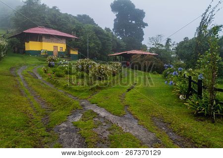 Ranger Station Of National Park Volcan Baru During Rainy Season, Panama.