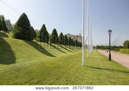 Strelna, St. Petersburg, Russia - August 09, 2018: The Territory Of The State Complex 