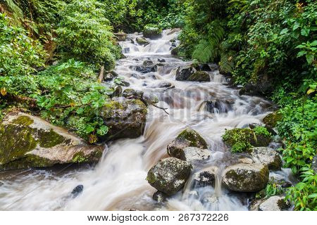 Rio Caldera River In National Park Volcan Baru During Rainy Season, Panama.