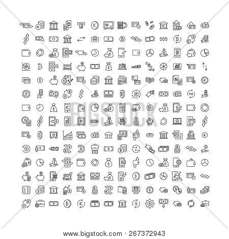 Simple Set Of Money Related Outline Icons. Elements For Mobile Concept And Web Apps. Thin Line Vecto