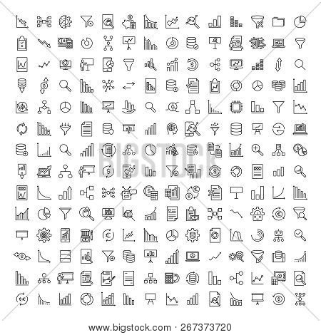 Simple Set Of Analysis Related Outline Icons. Elements For Mobile Concept And Web Apps. Thin Line Ve