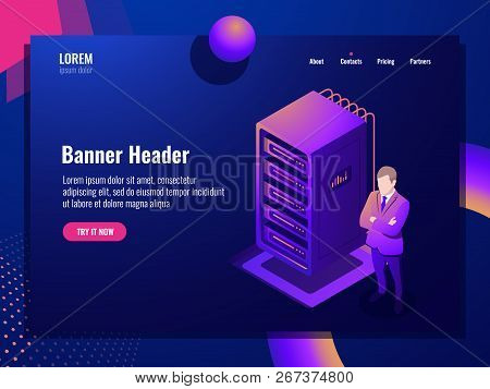 Server Room, Cloud Storage, Virtual Servers, Vpn, System Administrator, Big Data Processing, Isometr
