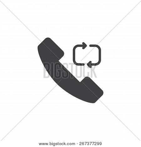 Phone Call Repeat Vector Icon. Filled Flat Sign For Mobile Concept And Web Design. Recall Telephone 