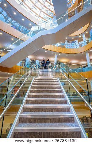 Liverpool, Uk - May 16 2018: Liverpool Central Library Designed By John Grey Weightman Completed In