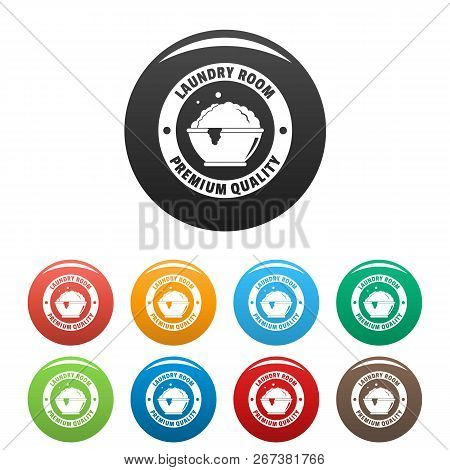 Laundry Premium Room Icons Set 9 Color Isolated On White For Any Design