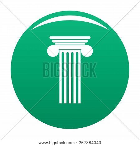 Polyhedral Column Icon. Simple Illustration Of Polyhedral Column Icon For Any Design Green