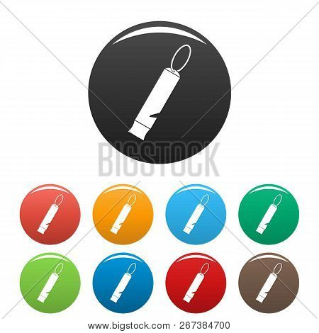 Kid Whistle Icons Set 9 Color Isolated On White For Any Design