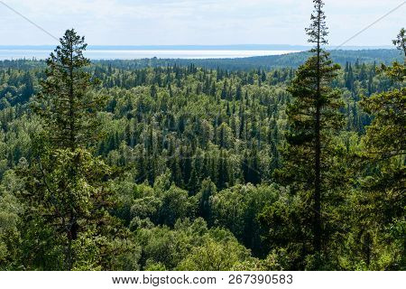 View Of The Island Of Anzersky And The White Sea From Mount Calvary On Anzersky Island, Solovki Isla